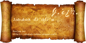 Jakubek Ádám névjegykártya